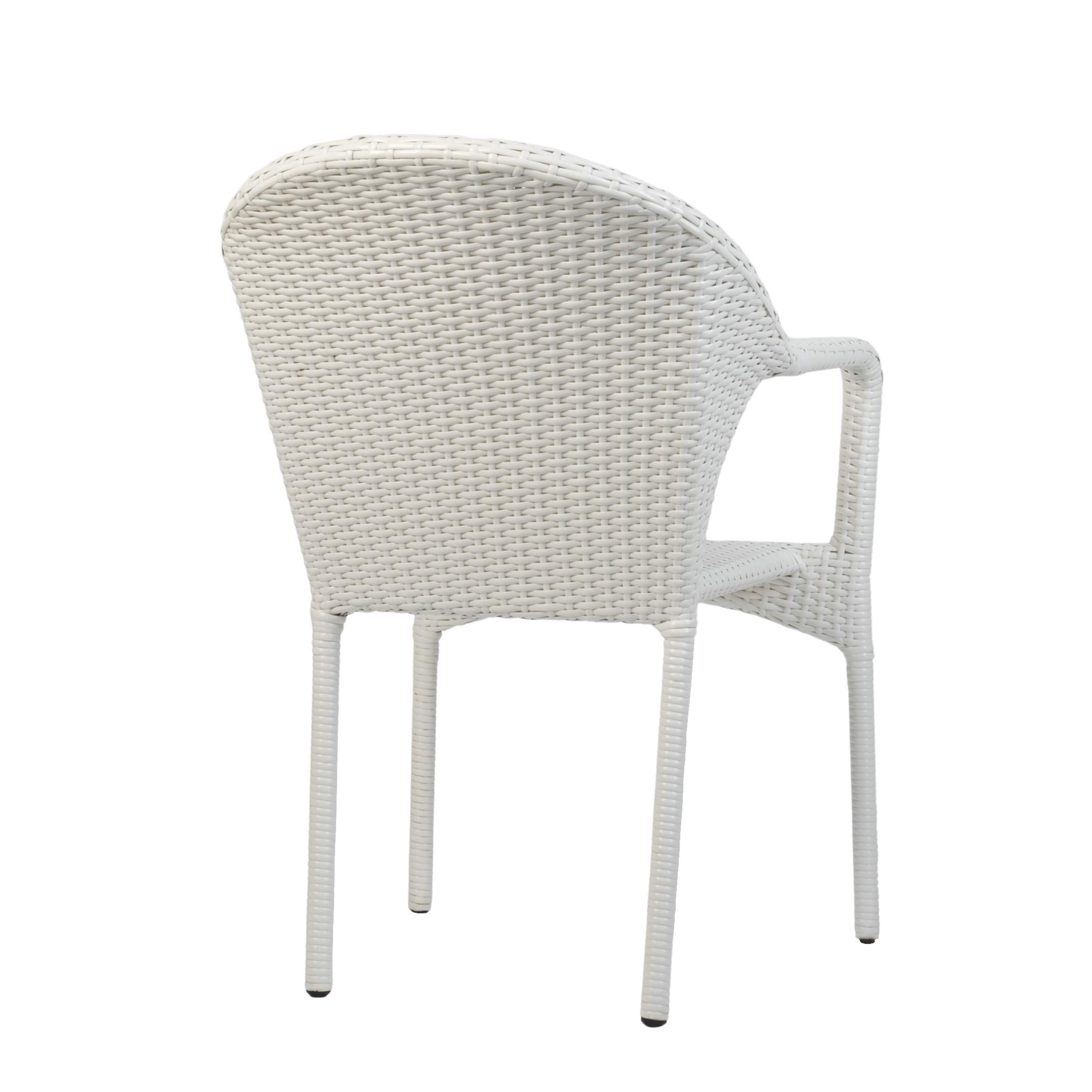 ENVIGO Flechtstuhl Snow Stapelbarer OutdoorStuhl für den Garten in Weiß